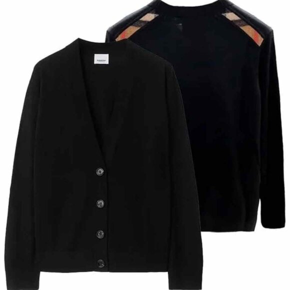 NWT Authentic BURBERRY Wool Cardigan BLACK - Picture 2 of 5